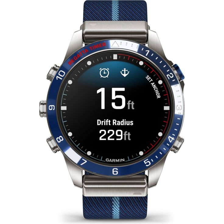 Garmin Marq Generation 2 Captain Smartwatch GPS, Unisex, 46mm, Titaniumgehäuse, Nylonarmband, Blau – Bild 7