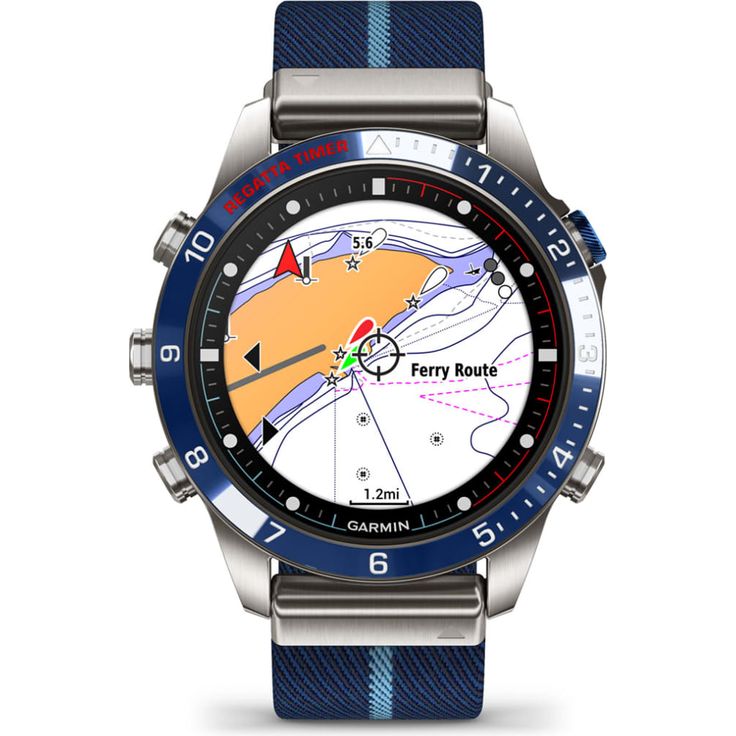 Garmin Marq Generation 2 Captain Smartwatch GPS, Unisex, 46mm, Titaniumgehäuse, Nylonarmband, Blau – Bild 4