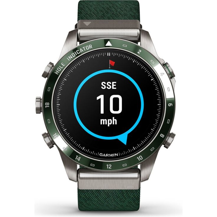 Garmin Marq Generation 2 Golfer Smartwatch GPS, Unisex, 46mm, Titaniumgehäuse, Nylonarmband, Grün – Bild 4