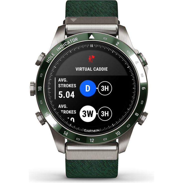Garmin Marq Generation 2 Golfer Smartwatch GPS, Unisex, 46mm, Titaniumgehäuse, Nylonarmband, Grün – Bild 2