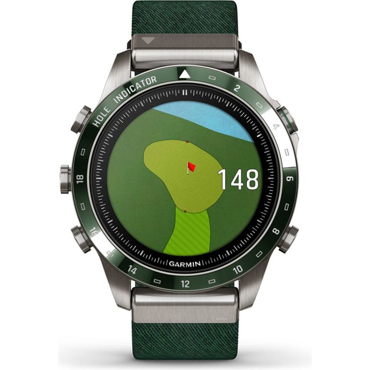 Garmin Marq Generation 2 Golfer Smartwatch GPS, Unisex, 46mm, Titaniumgehäuse, Nylonarmband, Grün – Bild 6