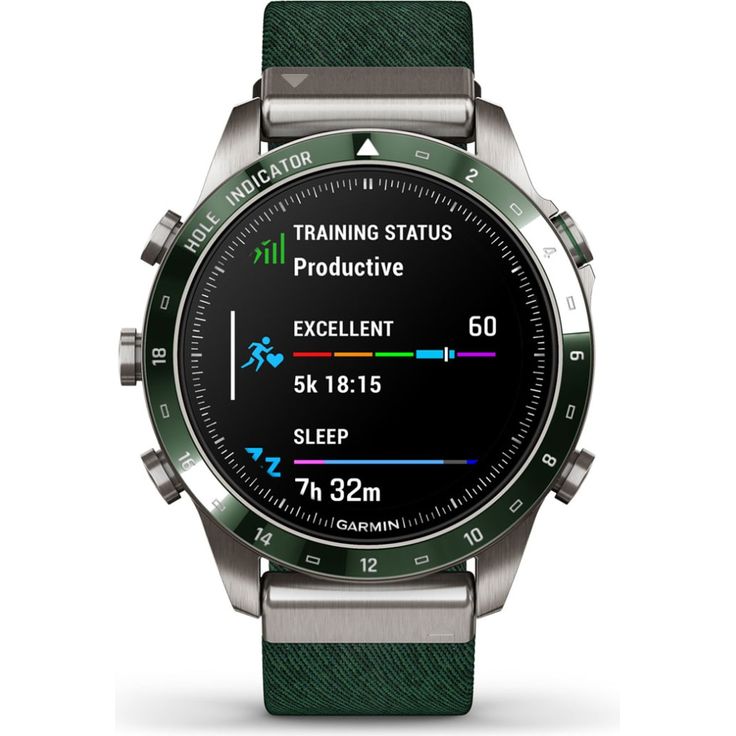 Garmin Marq Generation 2 Golfer Smartwatch GPS, Unisex, 46mm, Titaniumgehäuse, Nylonarmband, Grün – Bild 7