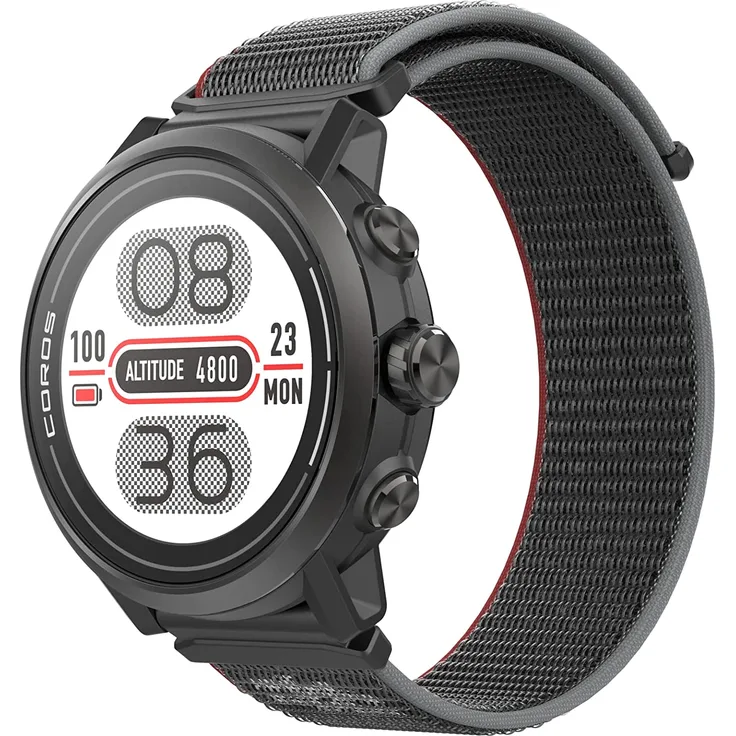 Coros Apex 2 GPS Smartwatch Unisex, 43mm, Nylonarmband, Black