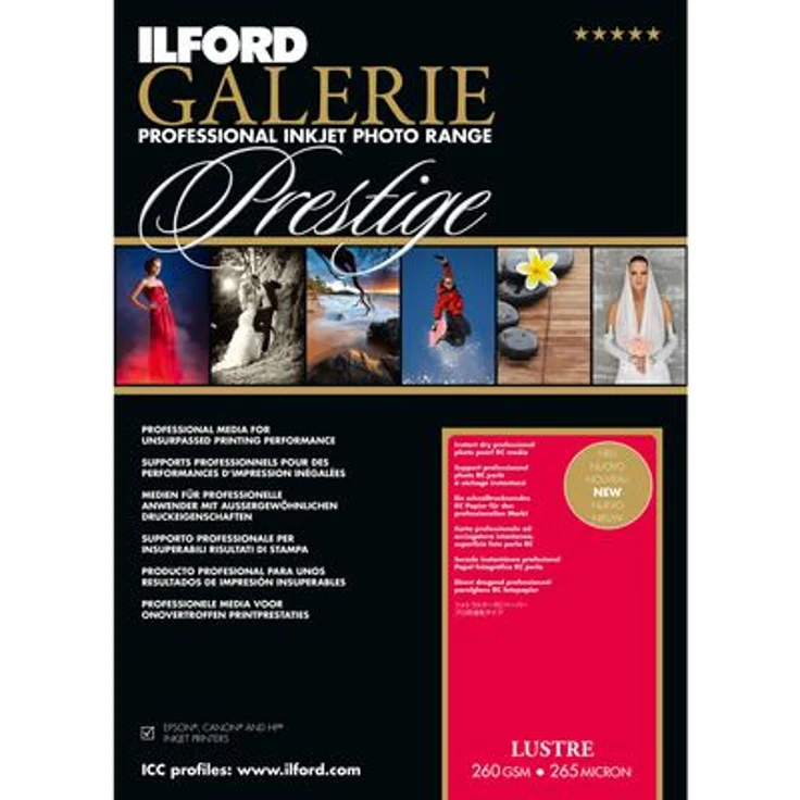 Ilford Druckerpapier GALERIE Prestige Lustre 100 Blatt 10x15 (10,2 x 15,2 cm) (2004021) – Bild 1