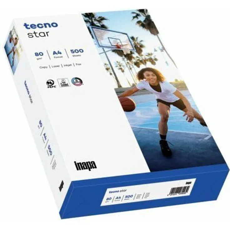 Kopierpapier tecno star - A4, 80 g-qm, weiß, 500 Blatt 