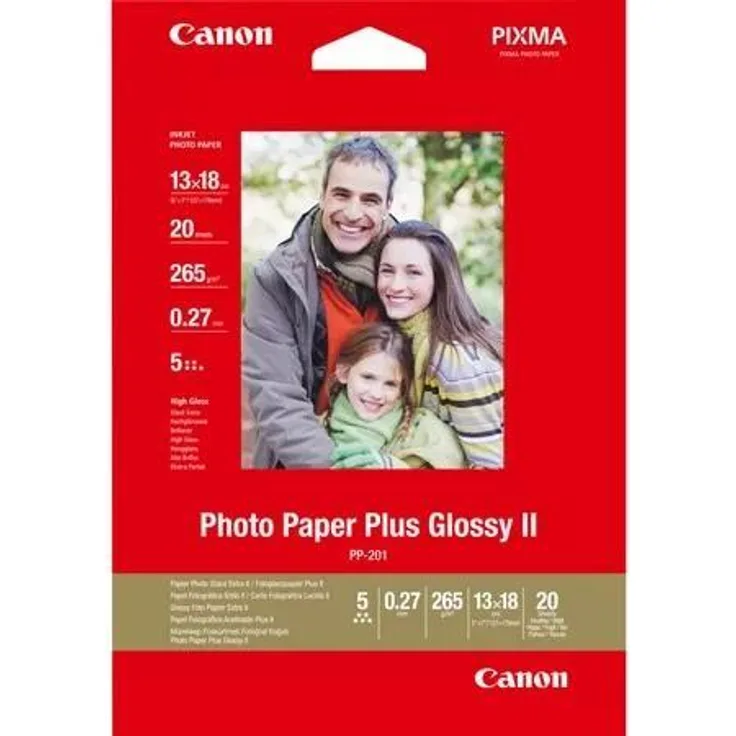 Canon PP-201 Glossy II Fotopapier Plus glänzend 130x180mm 265 g-m² - 20 Blatt (2311B018)