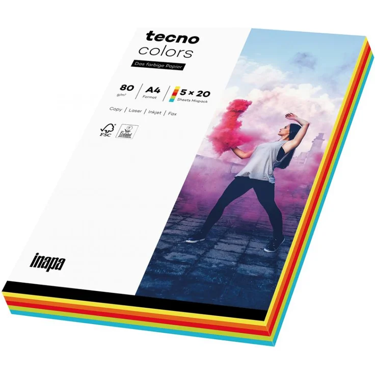 inapa tecno Kopierpapier Colors 21000114 intensivgelb intensivorange intensivrot  – Bild 2