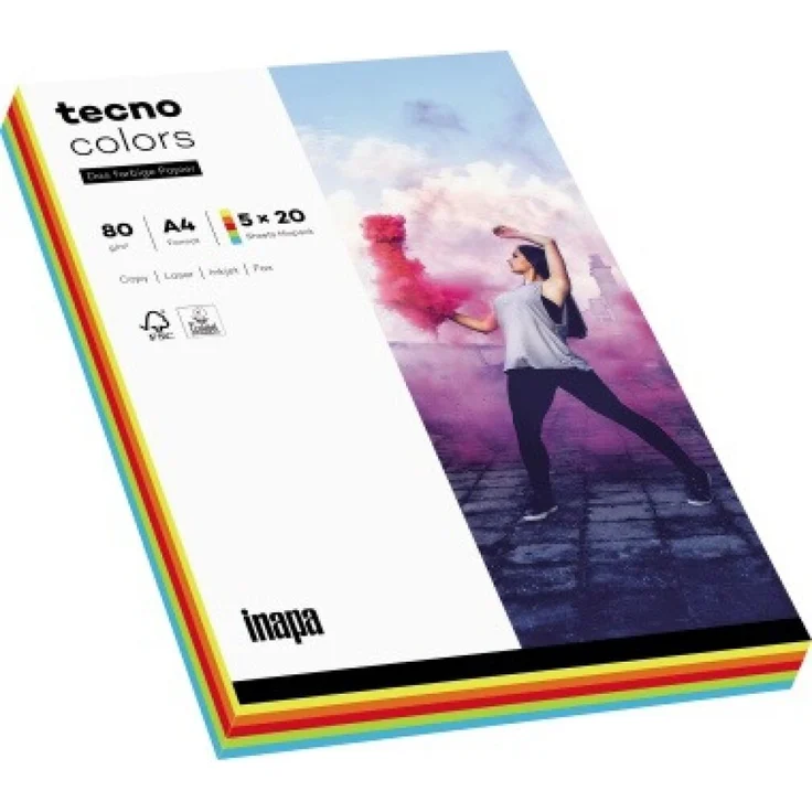 inapa tecno Kopierpapier Colors 21000114 intensivgelb intensivorange intensivrot  – Bild 1