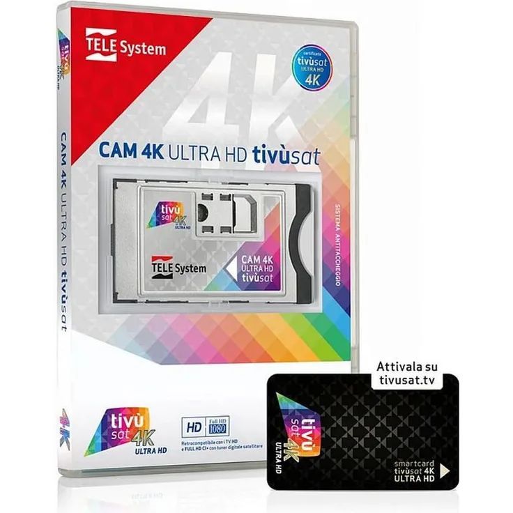 TiVusat Telesystem SmarCam 4K ULTRA HD CI+ inkl. Schwarz Smartkarte