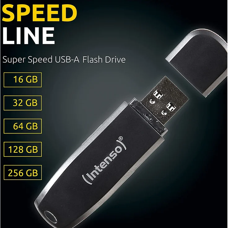 Intenso Speed Line - 16GB Speicherstick - USB-Stick 3.2 Gen 1x1, schwarz – Bild 4