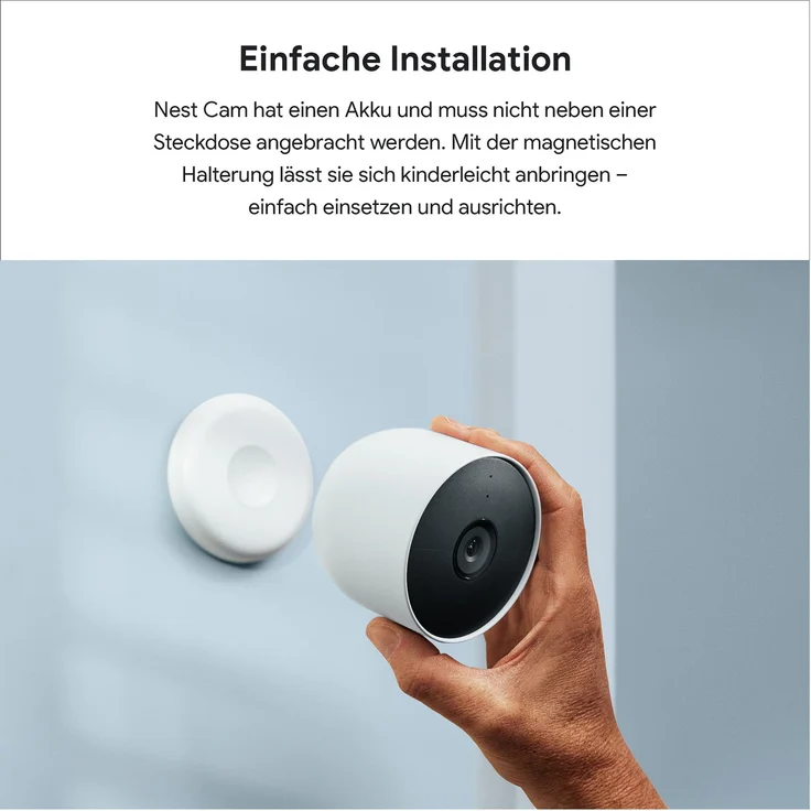 Google Nest Cam - Outdoor oder Indoor mit Akku, Intelligente Überwachungskamera im Innen- und Außenbereich, weiß (GA01317-DE) – Bild 9