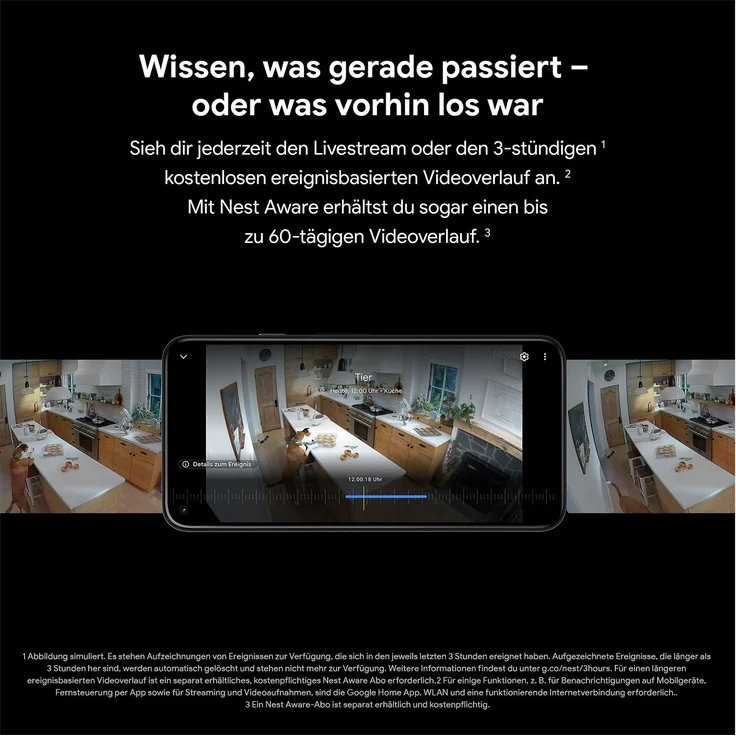Google Nest Cam - Outdoor oder Indoor mit Akku, Intelligente Überwachungskamera im Innen- und Außenbereich, weiß (GA01317-DE) – Bild 10