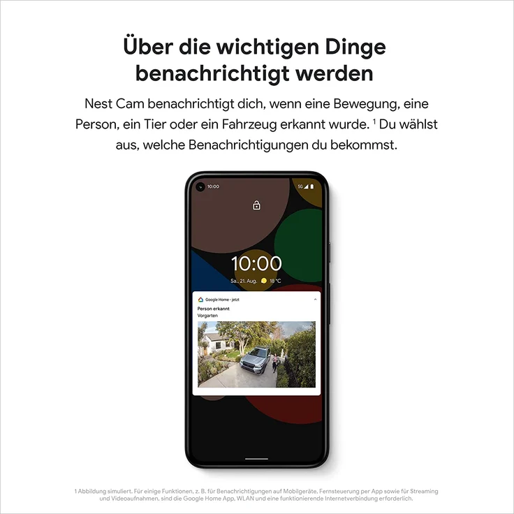 Google Nest Cam - Outdoor oder Indoor mit Akku, Intelligente Überwachungskamera im Innen- und Außenbereich, weiß (GA01317-DE) – Bild 7