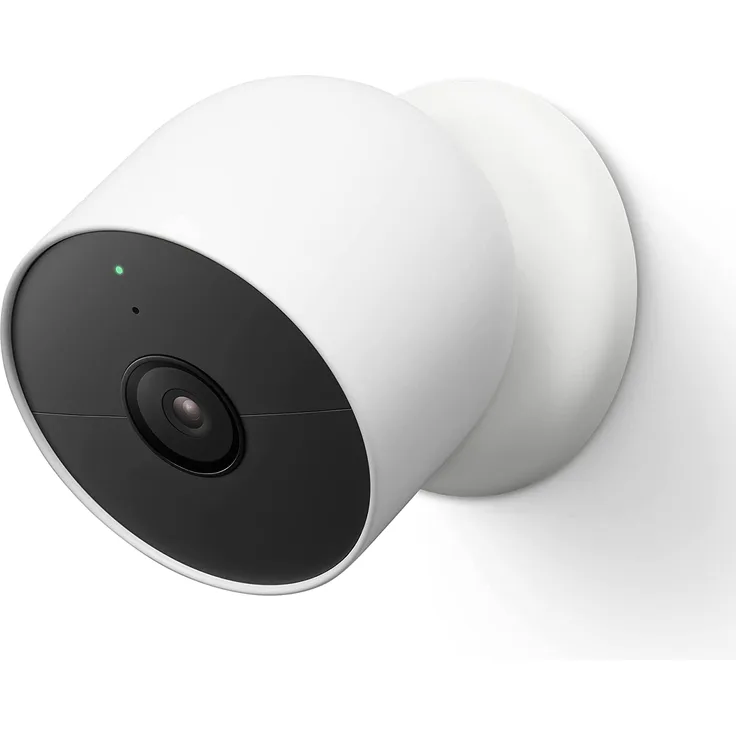 Google Nest Cam - Outdoor oder Indoor mit Akku, Intelligente Überwachungskamera im Innen- und Außenbereich, weiß (GA01317-DE)