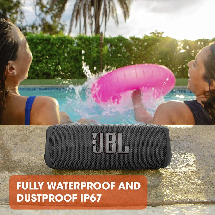 JBL Flip 6 Bluetooth-Lautsprecher, Midnight Black, Schwarz – Bild 6