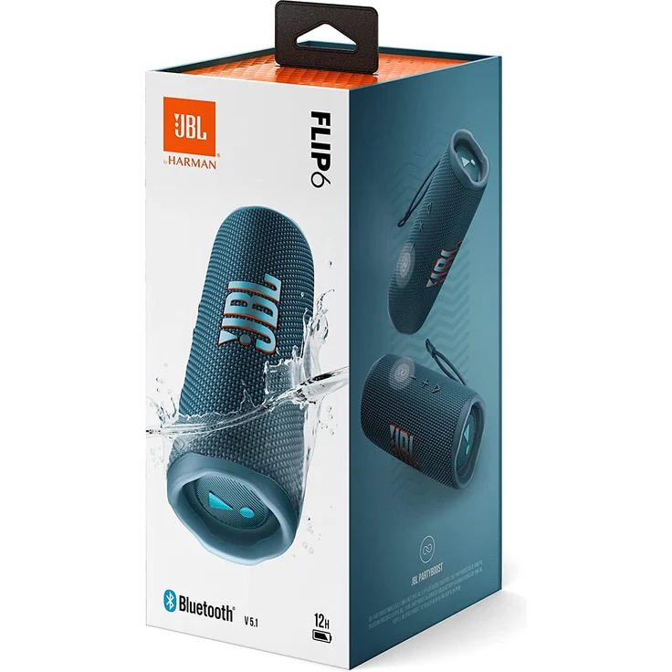 JBL Flip 6 Bluetooth-Lautsprecher, Ocean Blue, Blau – Bild 8