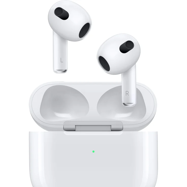 Apple AirPods 3. Generation (2021) mit MagSafe Ladecase True Wireless In-Ear-Kopfhörer mit Bluetooth, Mikrofon, weiß (MME73ZM/A) – Bild 1
