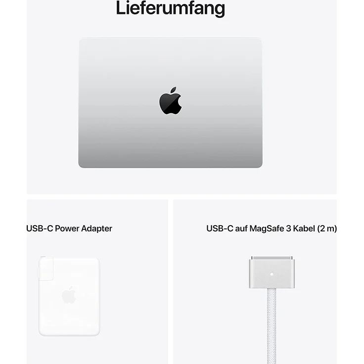 Apple MacBook Pro 16 2021 - 16 Zoll (3.456 x 2.234) Retina, Apple M1 Pro, 32GB RAM, 1000GB SSD, Apple 32-Core, macOS (Silber) (MK1H3D/A) – Bild 6