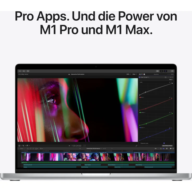 Apple MacBook Pro 16 (2021) - 16 Zoll (3.456 x 2.234) Retina, Apple M1 Pro, 16GB RAM, 512GB SSD, Apple 16 Core, macOS (Silber) (MK1E3D/A) – Bild 6
