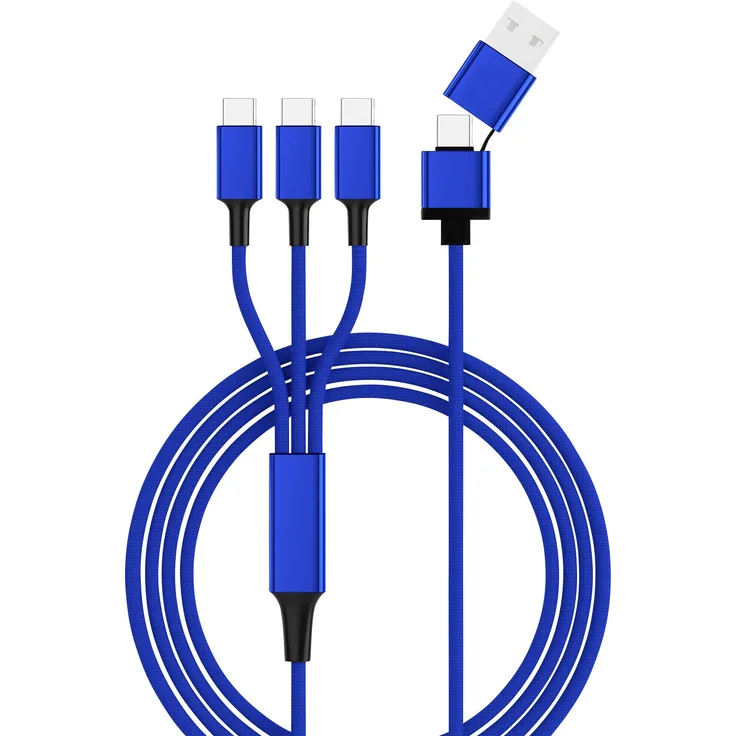 Smrter USB 2.0 USB-A Stecker, USB-C Stecker 1.20m Blau