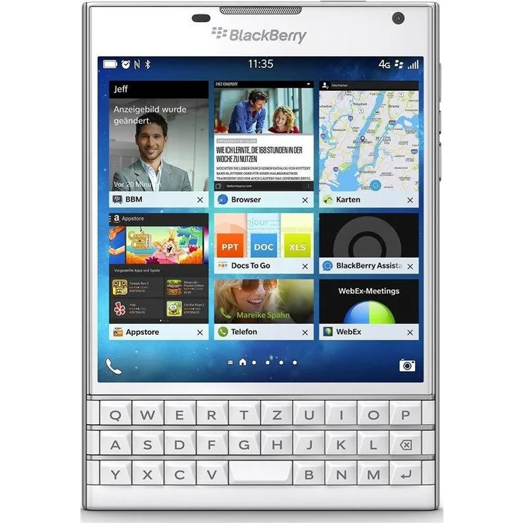BlackBerry Passport Smartphone 11,4cm Pixel (4,56 Zoll) IPS-Display, 32GB interner Speicher, 3GB RAM, BlackBerry, Weiß
