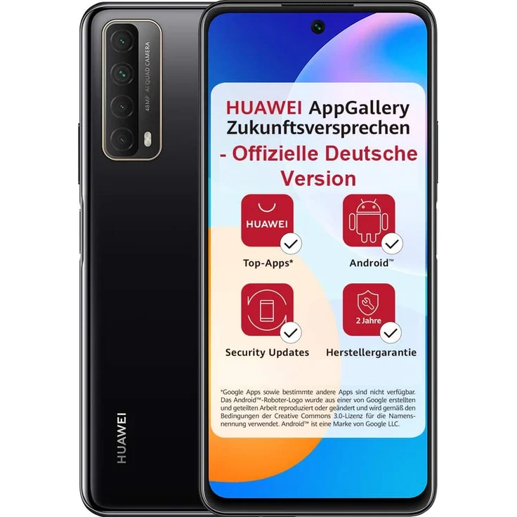 HUAWEI P smart 2021 Smartphone 16,94cm (6,67 Zoll) LC-Display, 128GB interner Speicher, 4GB RAM, Dual-SIM, Android, Midnight Black – Bild 1