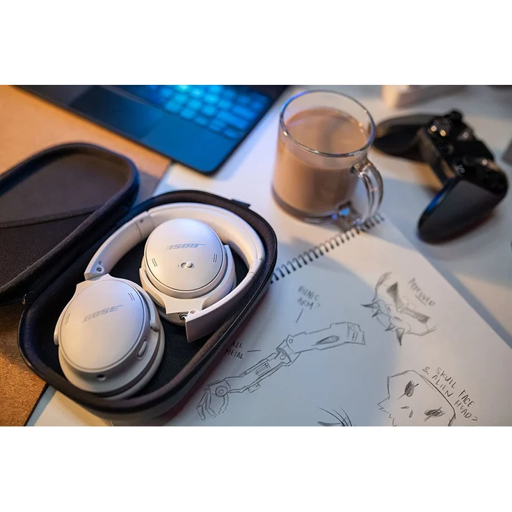 Bose QuietComfort 45 headphones, Over-Ear-Kopfhörer mit Aware-Modus, Noise Cancelling, weiß (2021) – Bild 8