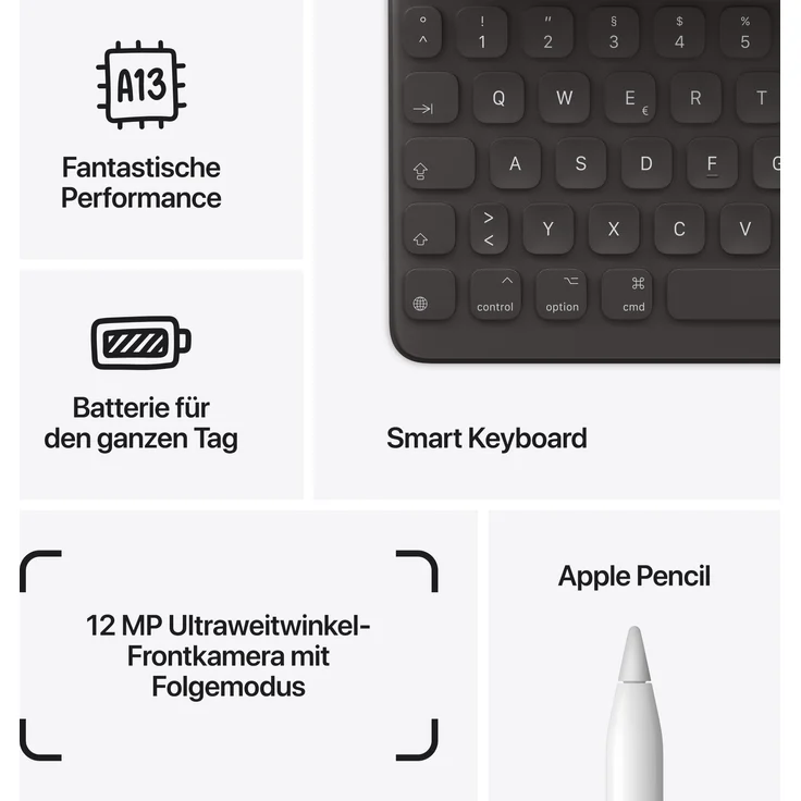 Apple iPad (2021) Quad-HD Auflösung 10,2 Zoll, WiFi-Tablet, Apple A13 Bionic Chip, 256 GB Speicher, iPadOS, Space Grau (MK2N3FD/A) – Bild 7