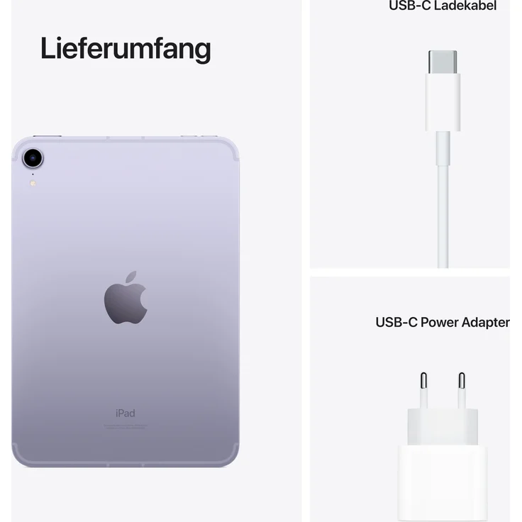 Apple iPad mini (2021) WiFi Quad-HD-Auflösung 8,3 Zoll, LTE-Tablet, Hexa-Core A15 Bionic Chip, 64 GB Speicher, iPadOS, Violett (MK8E3FD/A) – Bild 8