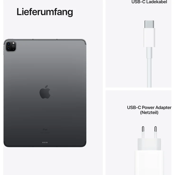 Apple iPad Pro (2021) Quad-HD-Auflösung - 12,9 Zoll, 5G-Tablet, Apple M1 Chip, 128 GB Speicher, iPadOS, Space Grey (MHR43FD/A) – Bild 4