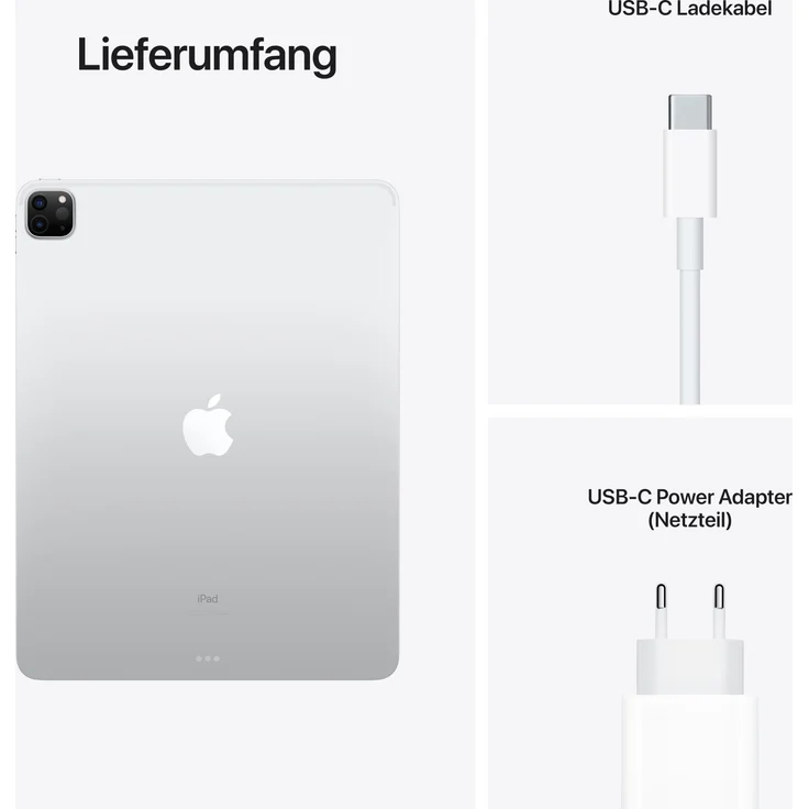 Apple iPad Pro (2021) Quad-HD-Auflösung 12,9 Zoll, WiFi-Tablet, Apple M1 Chip, 128 GB Speicher, iPadOS, Silber (MHNG3FD/A) – Bild 4
