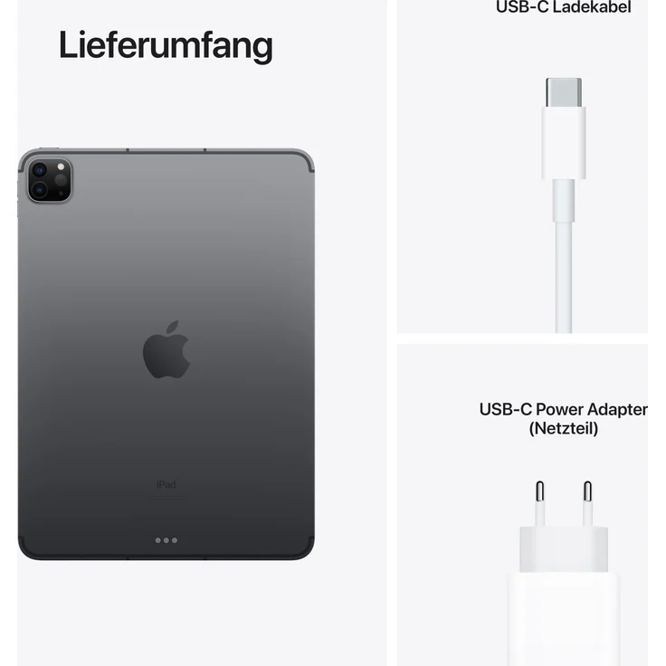 Apple iPad Pro (2021) Quad-HD-Auflösung 11 Zoll, 5G-Tablet, Apple M1 Chip, 256 GB Speicher, iPadOS, Space Grey (MHW73FD/A) – Bild 2