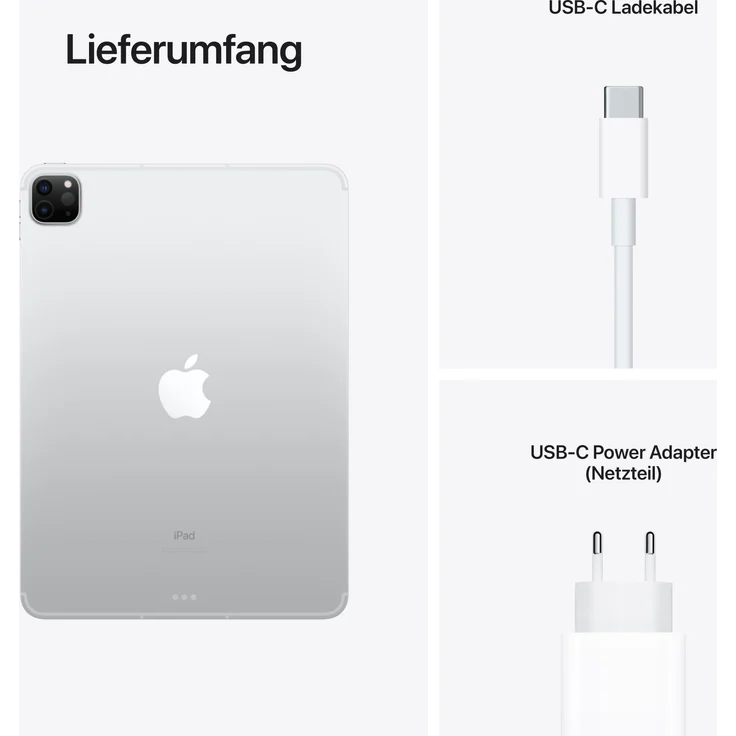 Apple iPad Pro (2021) Quad-HD-Auflösung 11 Zoll, 5G-Tablet, Apple M1 Chip, 512 GB Speicher, iPadOS, Silber (MHWA3FD/A) – Bild 2