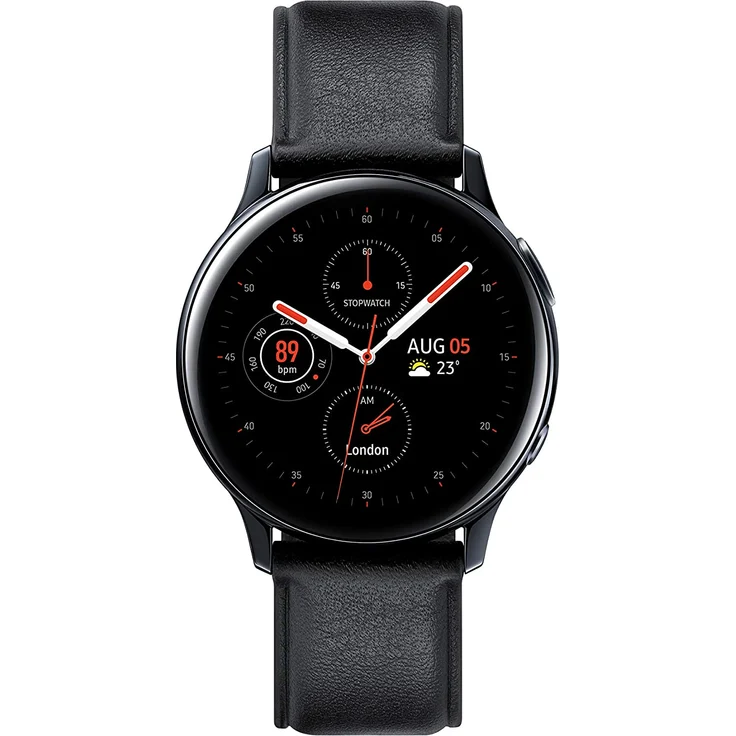 Samsung Galaxy Watch Active 2 Smartwatch GPS + LTE, Unisex, 40mm, Edelstahlgehäuse, Lederarmband, Schwarz – Bild 3