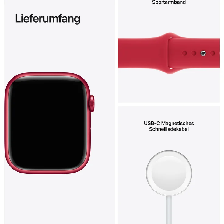 Apple Watch Series 7 Smartwatch GPS, 45mm, Aluminiumgehäuse Mitternacht, Sportarmband Mitternacht – Bild 9