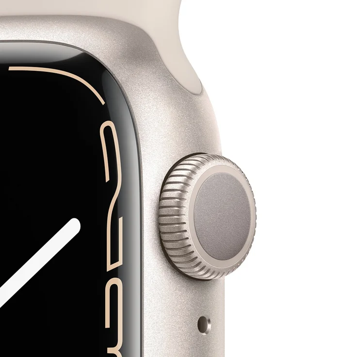 Apple Watch Series 7 Smartwatch GPS, 41mm, Aluminiumgehäuse Polarstern, Sportarmband Polarstern – Bild 3