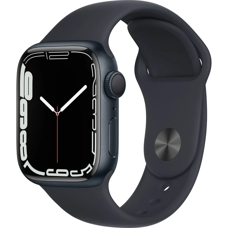 Apple Watch Series 7 Smartwatch GPS, 41mm, Aluminiumgehäuse Mitternacht, Sportarmband Mitternacht – Bild 1