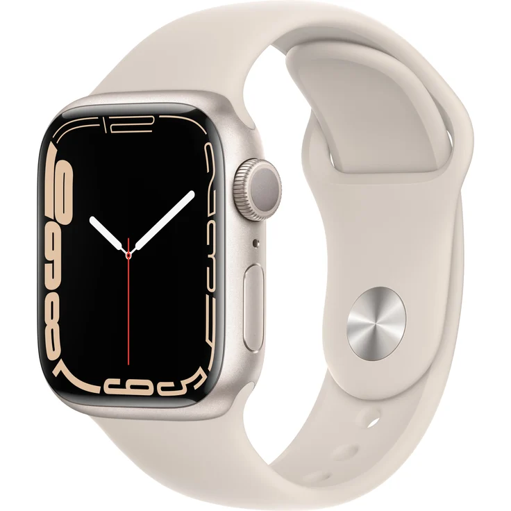 Apple Watch Series 7 Smartwatch GPS, 41mm, Aluminiumgehäuse Polarstern, Sportarmband Polarstern – Bild 1