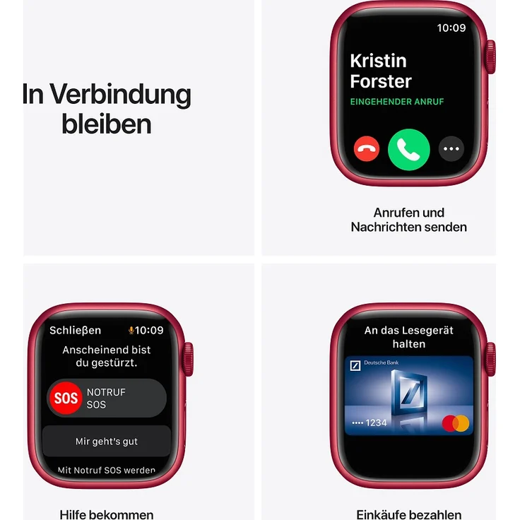 Apple Watch Series 7 Smartwatch GPS, 41mm, Aluminiumgehäuse (PRODUCT) RED, Sportarmband (PRODUCT) RED - Preisvergleich – Bild 7