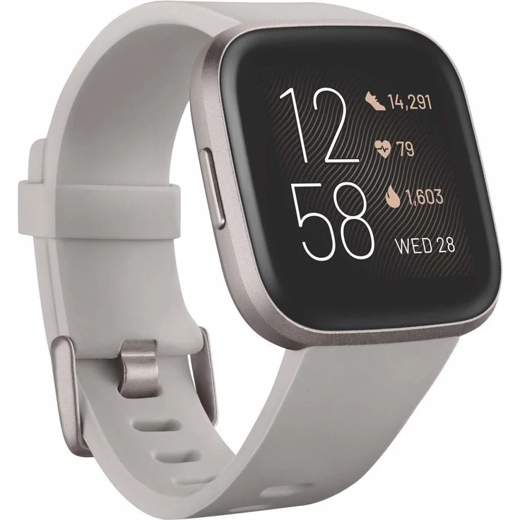 Fitbit Versa 2 Smartwatch Unisex, Einheitsgröße, Aluminiumgehäuse, Steingrau/Nebelgrau – Bild 1
