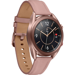 Samsung Galaxy Watch 3 LTE Smartwatch GPS, Damen, 41mm, Lederarmband (ohne Naht), Bronze