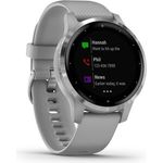 Garmin vívoactive 4S Smartwatch Unisex, 40mm, Silikonarmband, Grau/Silber