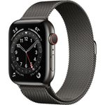 Apple Watch Series 6 Smartwatch GPS + Cellular, 44mm, Edelstahlgehäuse Graphit, Milanese Loop Graphit