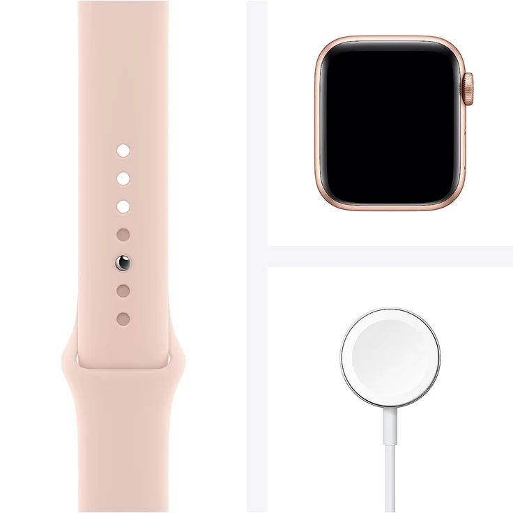 Apple Watch SE 2020 (1. Generation) Smartwatch GPS, 40mm, Aluminiumgehäuse Gold, Sportarmband Sandrosa – Bild 7