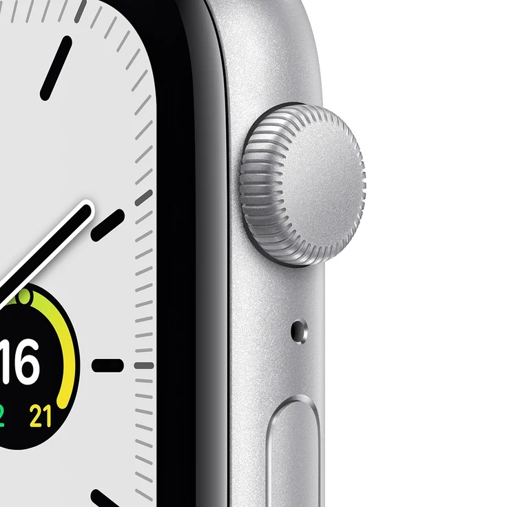 Apple Watch SE 2020 (1. Generation) Smartwatch GPS, 44mm, Aluminiumgehäuse Silber, Sportarmband Abyssblau – Bild 2