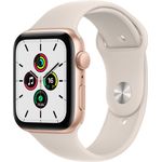 Apple Watch SE 2020 (1. Generation) Smartwatch GPS, 44mm, Aluminiumgehäuse Gold, Sportarmband Polarstern