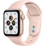 Apple Watch SE 2020 (1. Generation) Smartwatch GPS, 40mm, Aluminiumgehäuse Gold, Sportarmband Sandrosa