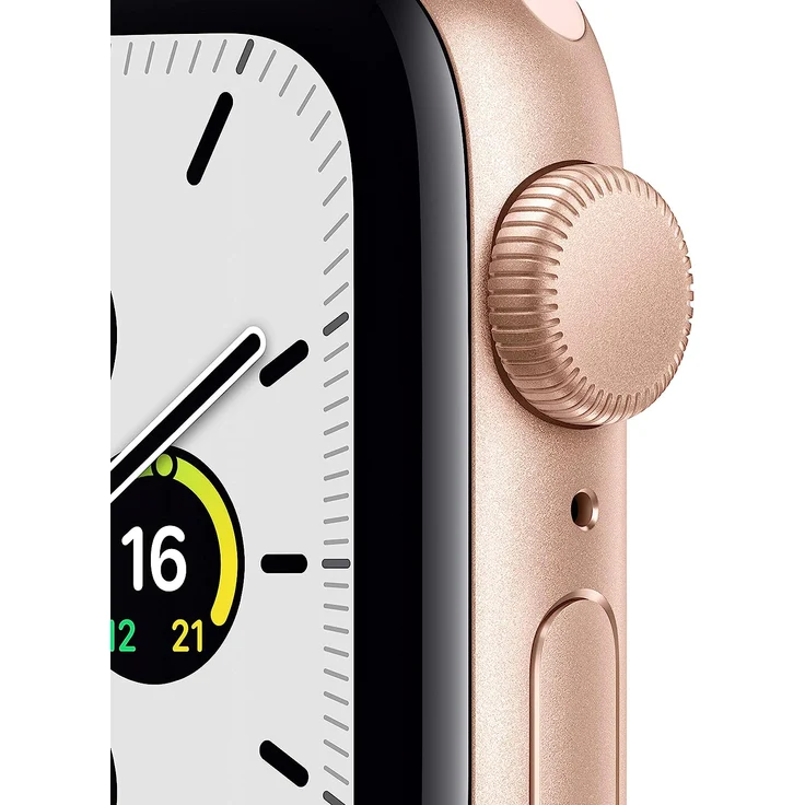 Apple Watch SE 2020 (1. Generation) Smartwatch GPS, 40mm, Aluminiumgehäuse Gold, Sportarmband Sandrosa – Bild 2
