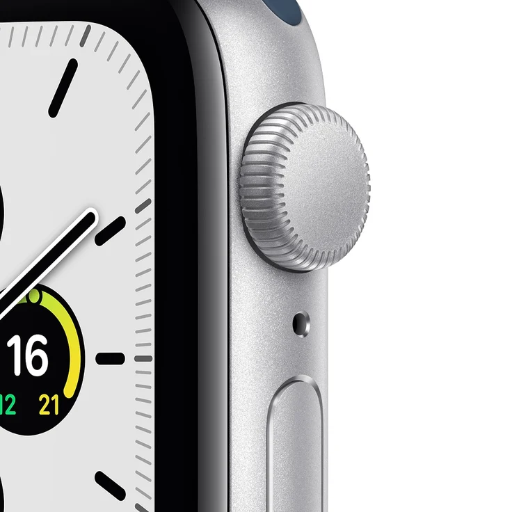 Apple Watch SE 2020 (1. Generation) Smartwatch GPS, 40mm, Aluminiumgehäuse Silber, Sportarmband Abyssblau – Bild 2