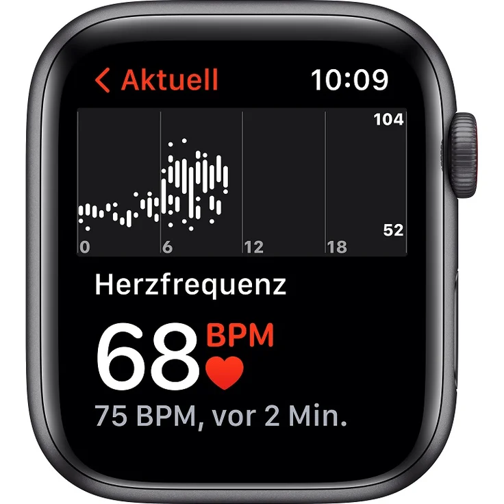 Apple Watch SE 2020 (1. Generation) Smartwatch GPS + Cellular, 44mm, Aluminiumgehäuse Space Grau, Sportarmband Mitternacht – Bild 4